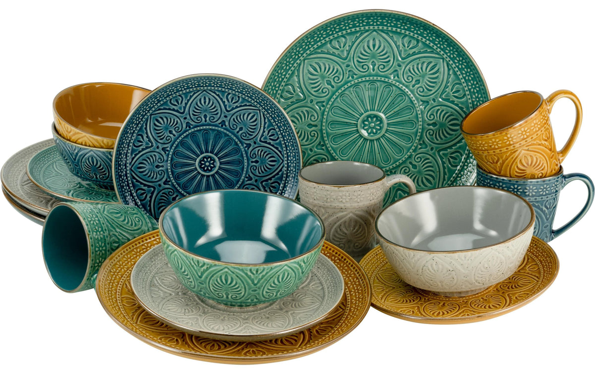 CreaTable Samarkand Bunt Kombiservice 16-tlg. Steinzeug