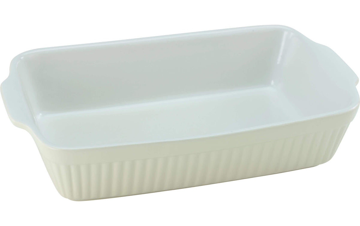 CreaTable Pastell Kitchen Creme Auflauffor m, rechteckig, 34 cm, Steinzeug