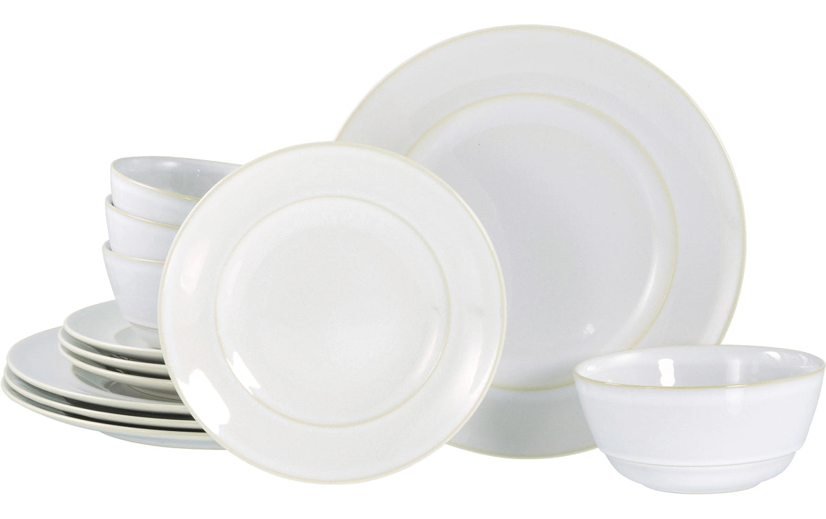 CreaTable Antique Offwhite Tellerservice 12-tlg. Steinzeug