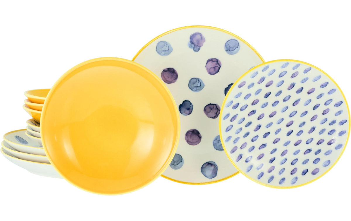 CreaTable Maisie Bunt Tellerservice 12-tlg. Steinzeug
