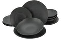 CreaTable Lava Stone Black Tellerset 12-tlg. Steinzeug