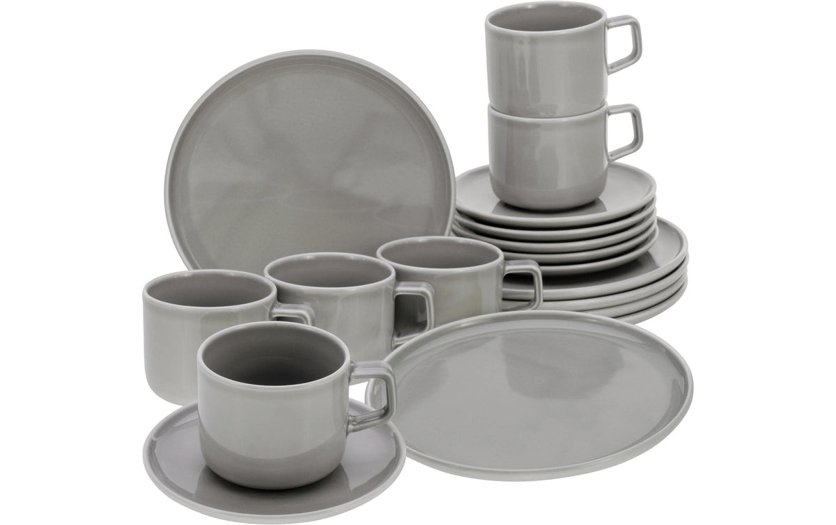 CreaTable Chef Collection Grau Kaffeeset 18-tlg. Porzellan