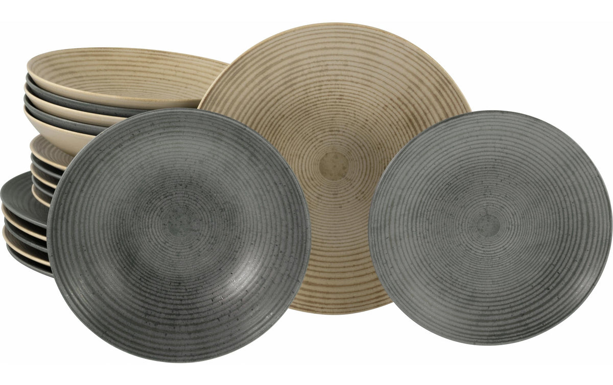 CreaTable Catania Mix Tellerset 18-tlg. Steinzeug