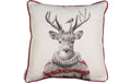 Casa Leon Kissenhülle Hirsch mit Pullover Beige-rot, 45 x45 cm