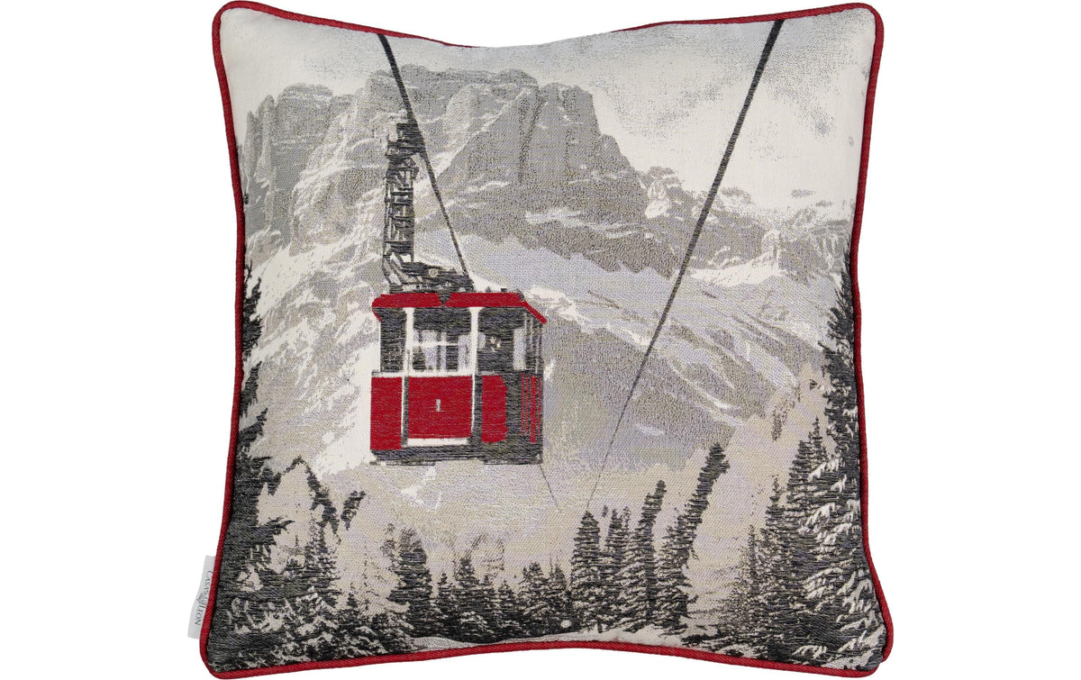 Casa Leon Kissenhülle Seilnahn Beige-rot, 45 x45 cm