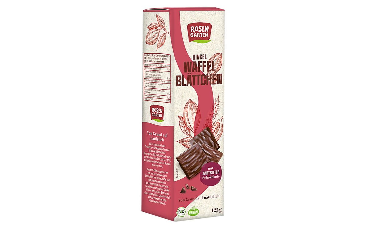 Dinkel-Waffelblättchen Zartbitter 125g