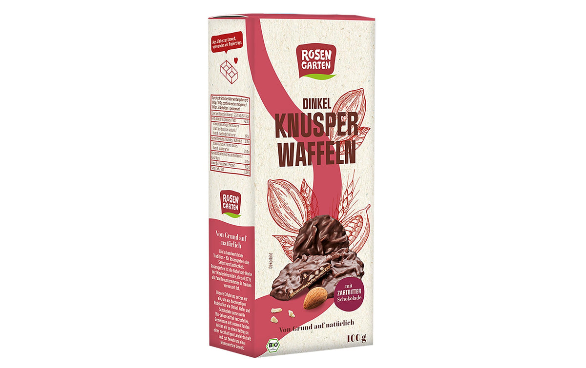 Dinkel-Knusperwaffeln Zartbitter 100g