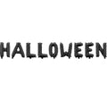 Partydeco Folienballon Halloween schwarz, 230 x 35 cm, inkl. Strohhalm