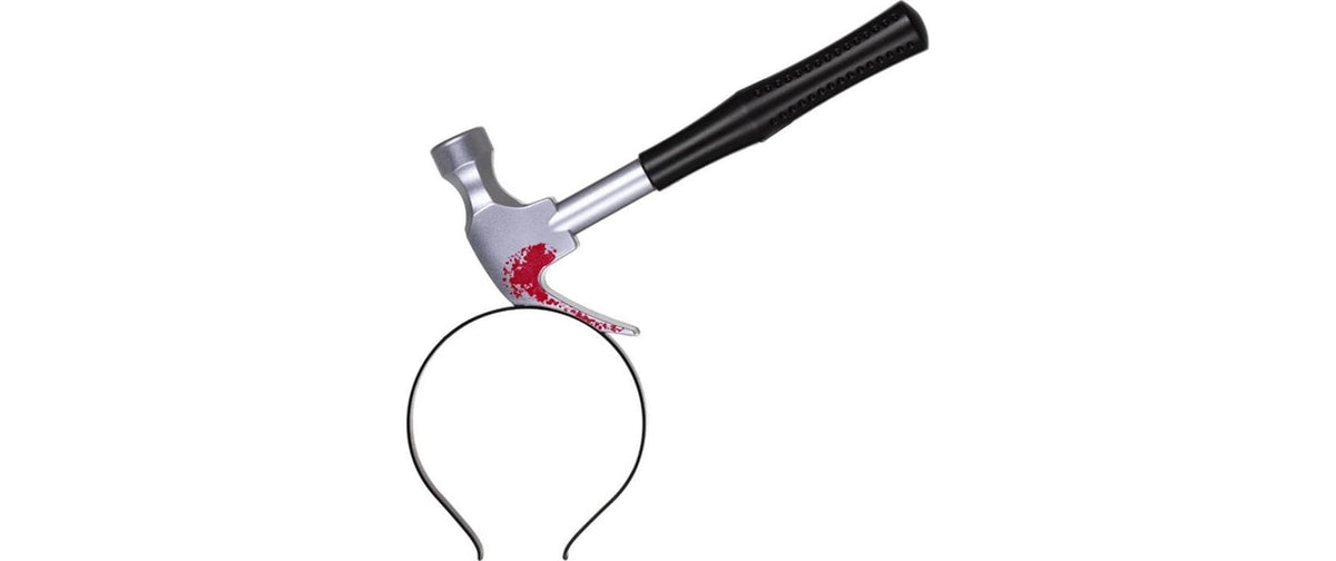 Partydeco Haarreif Hammer schwarz-rot, 24.5 x 29 cm