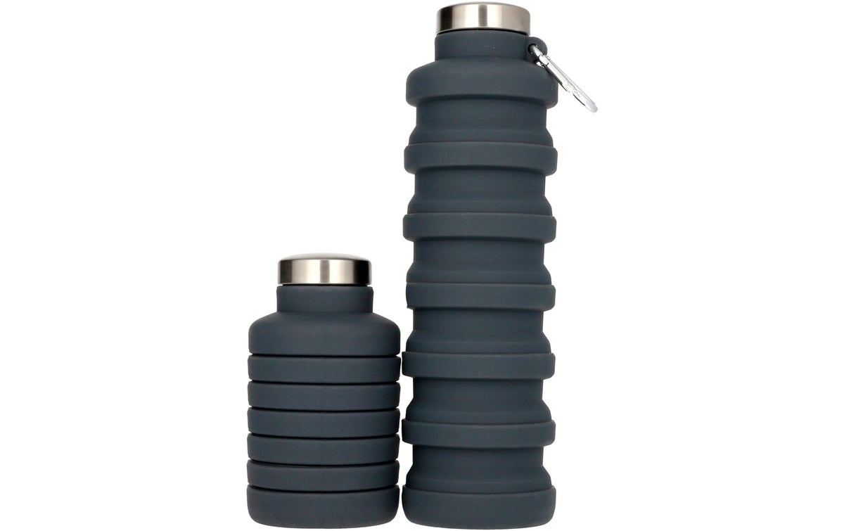 pandoo Trinkflasche faltbar, 700ml Schwarz, Silikon
