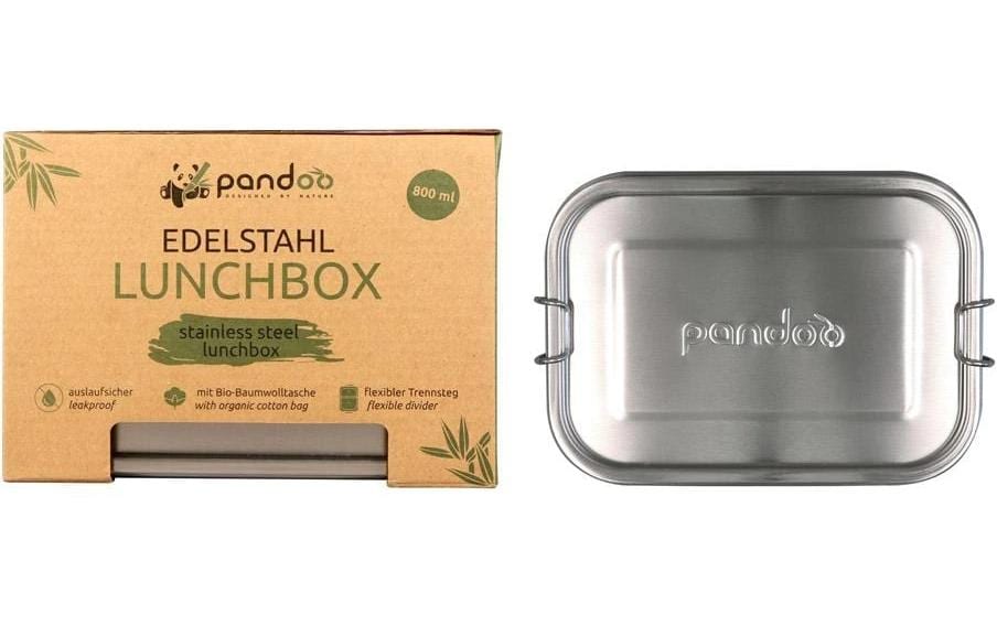 pandoo Lunchbox mit Trennsteg, 800ml Edelstahl