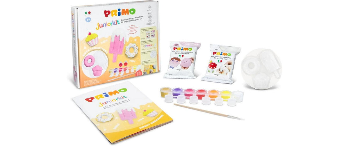 Primo Juniorkit Sweet Creations Set Modelliermasse, Farbe, Pinsel, Form