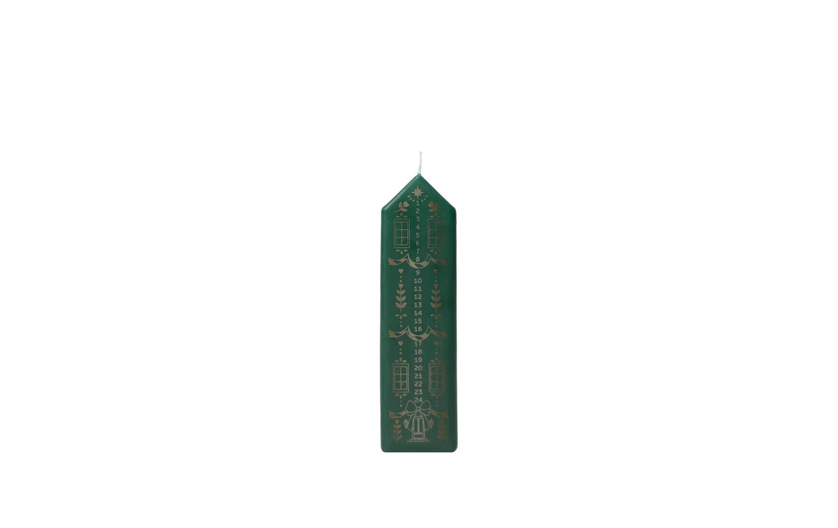 BC Casa Calendar Kerze Dark Green/Gold 5.2x20cm
