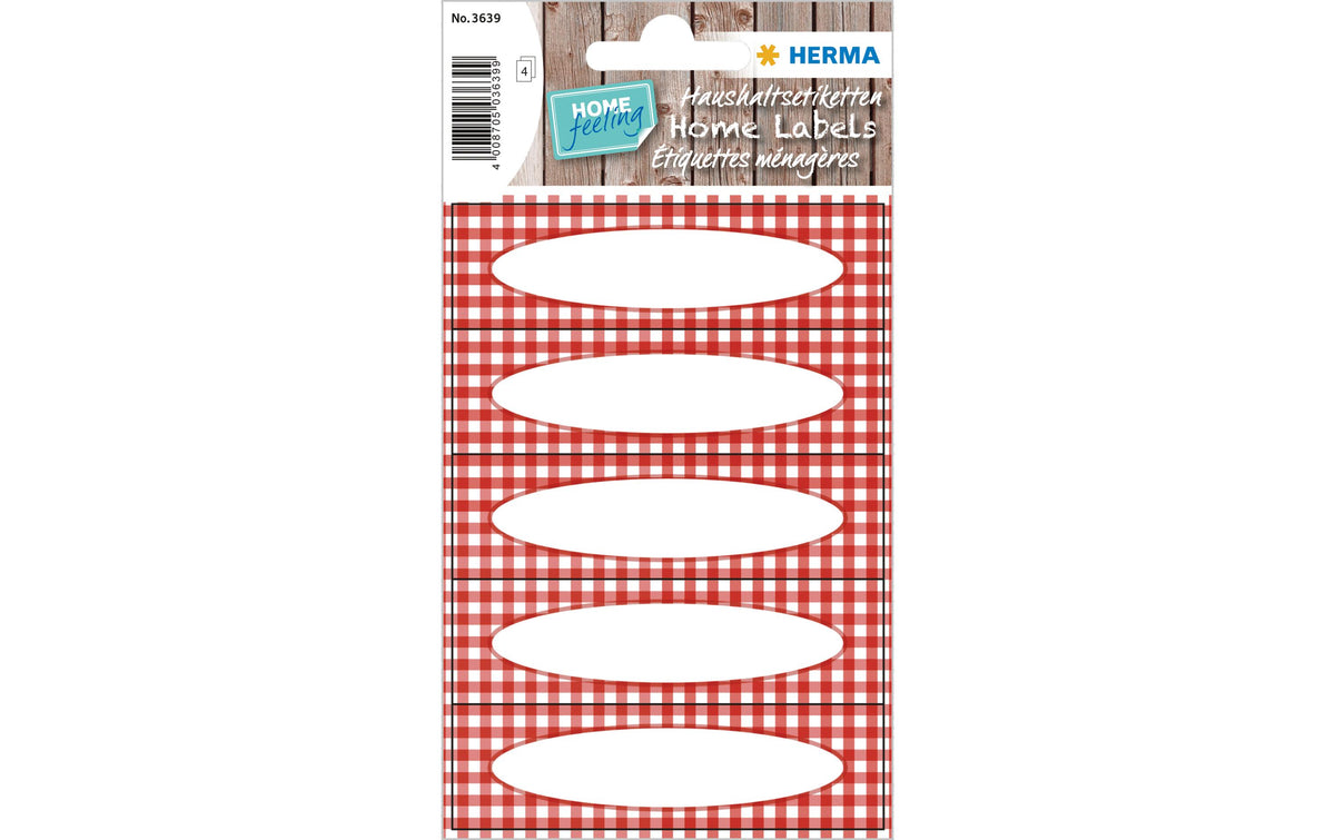 HERMA Küchenetiketten Vichy-Karo rot