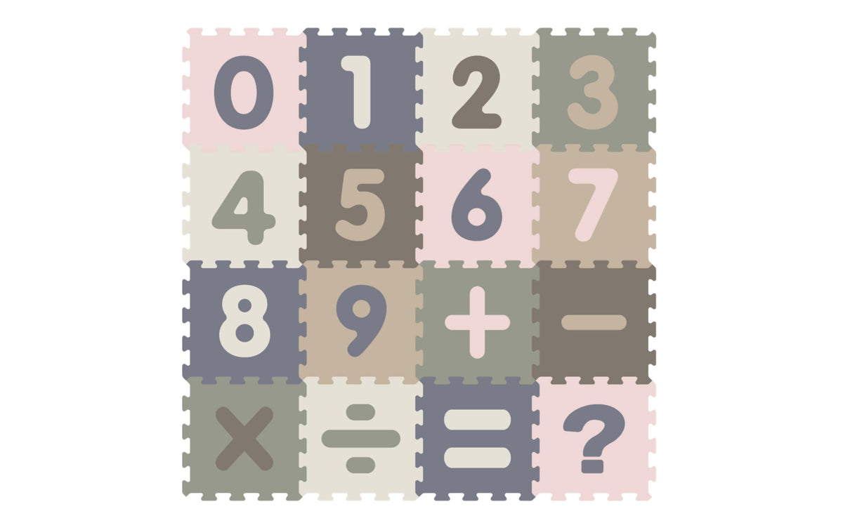 Tadu Puzzlematte 120x120x1 cm Nummern dunkel, 30x30cm EVA