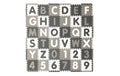 Tadu Puzzlematte 180x180x1 cm Alphabet/Nr grau, 30x30cm EVA