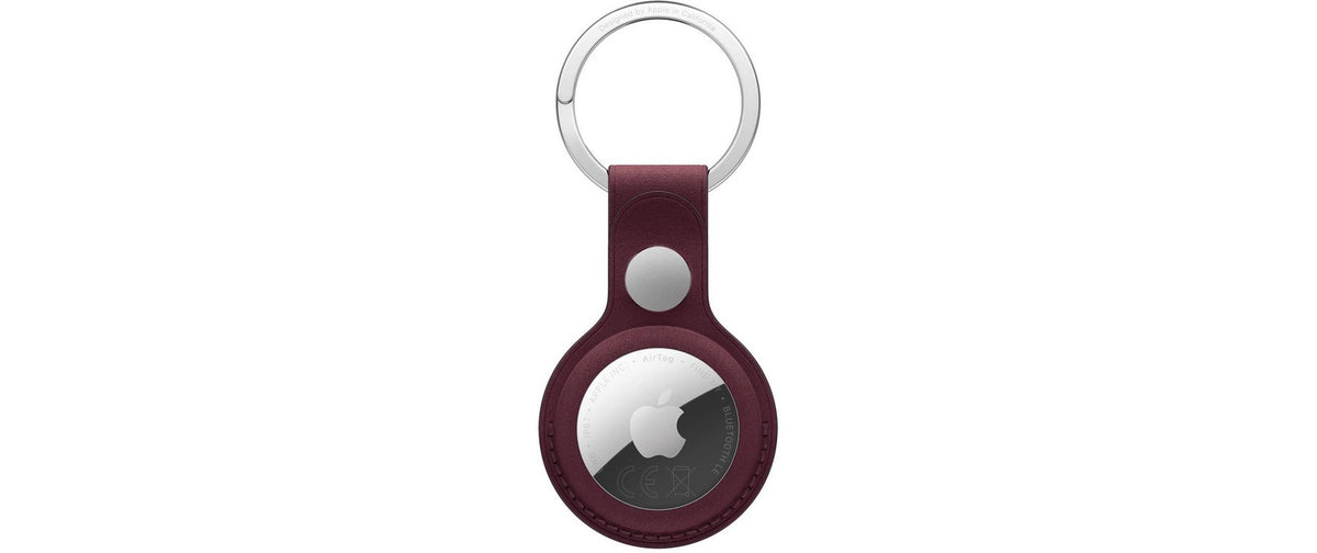 Apple AirTag Fine Woven Key Ring Burgundy