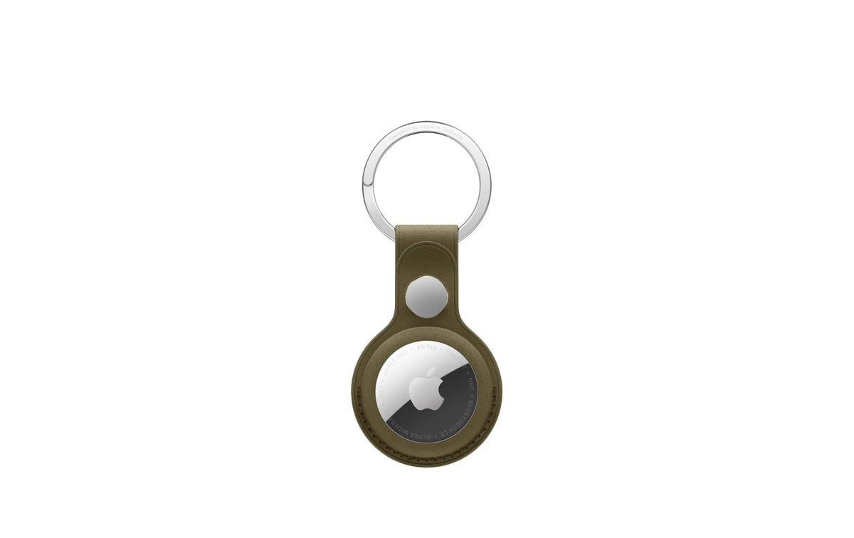 Apple AirTag Fine Woven Key Ring Dark Olive