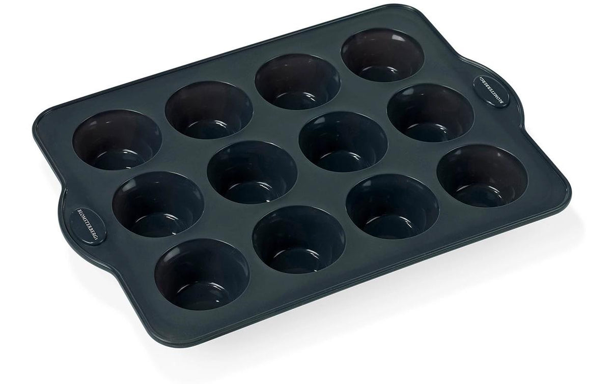 Blomsterberg Muffinform 12er, Grau Silikon