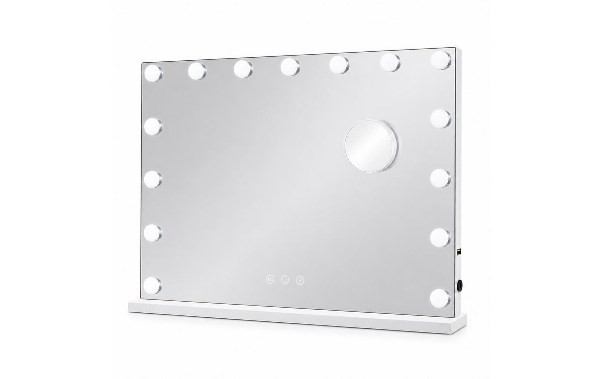 YUWANET Schminkspiegel Hollywood mit LED 58x45 cm, USB-A, dimmbar