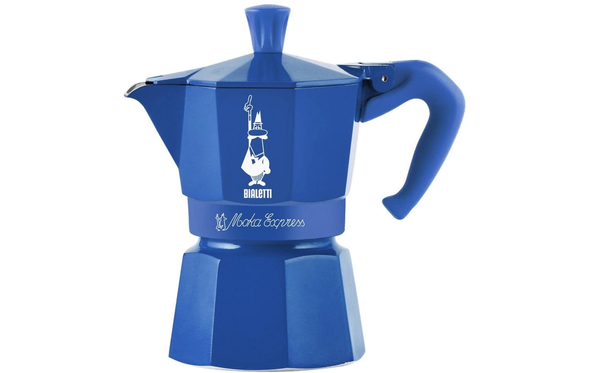 Bialetti Moka Express 3 T Candyland 3 Tassen, blau