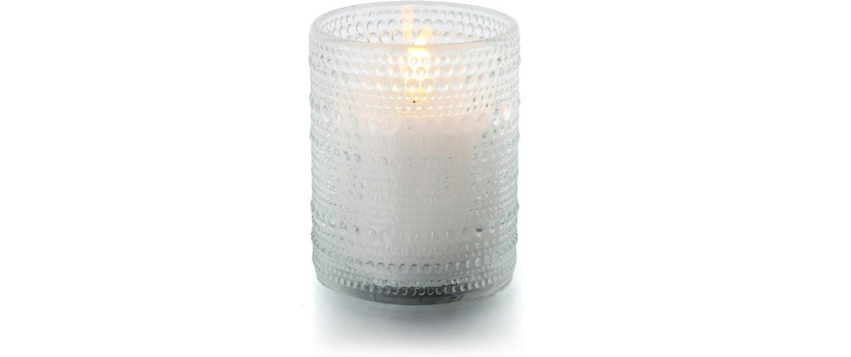 balthasar Kerze Perla LED, Weiss 8.5x10 cm (DxH), Timerfunktion