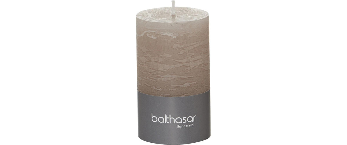 balthasar Zylinderkerze Rustico, 6x10 cm (DxH), taupe