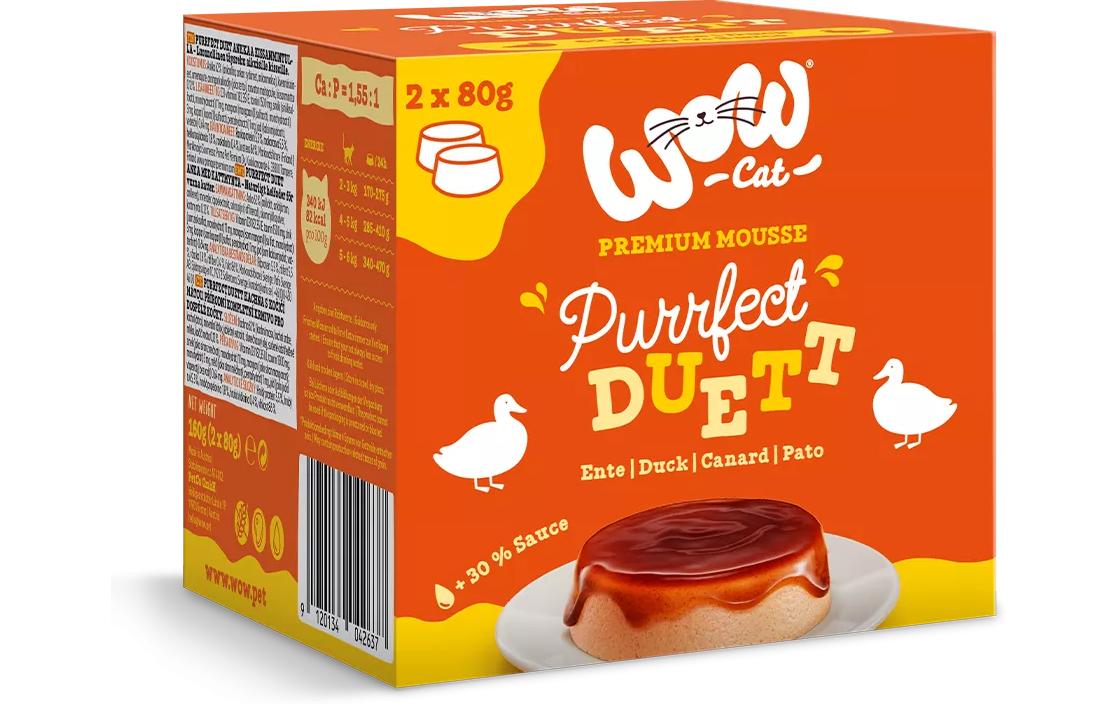WOW Purrfect Duett Ente, Snack mit Katzenminze