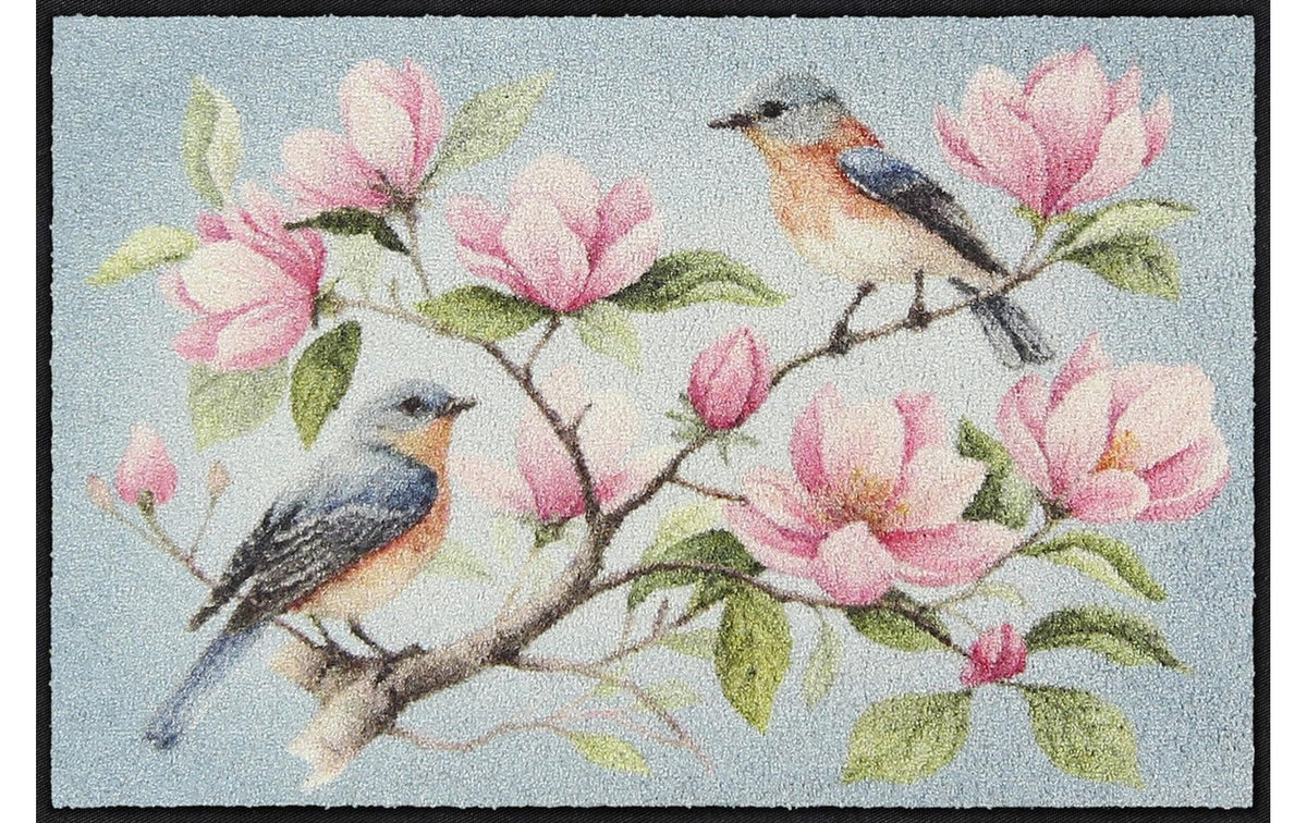 HH Salonlöwe Magnolia Birds Blue 50 x 75 cm