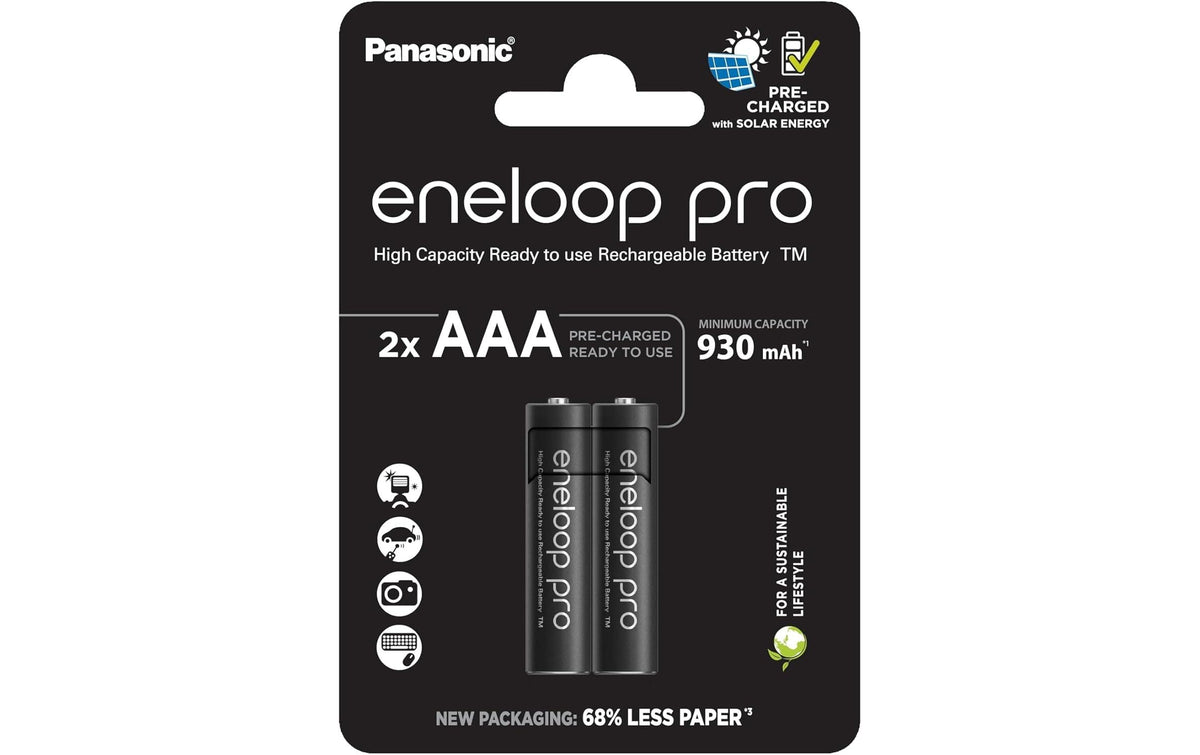 Panasonic Akku eneloop pro 2x AAA 930mAh 2er Pack AAA, 930mAh, 1.2V, vorgeladen