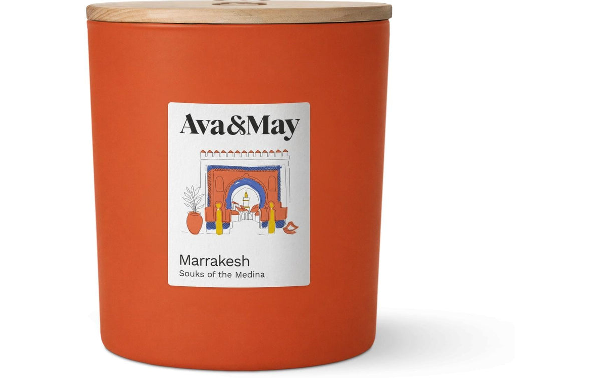 AVA & MAY Duftkerze Marrakesh, 550 gr Brenndauer 70h, 100% pflanzlicher Wachs