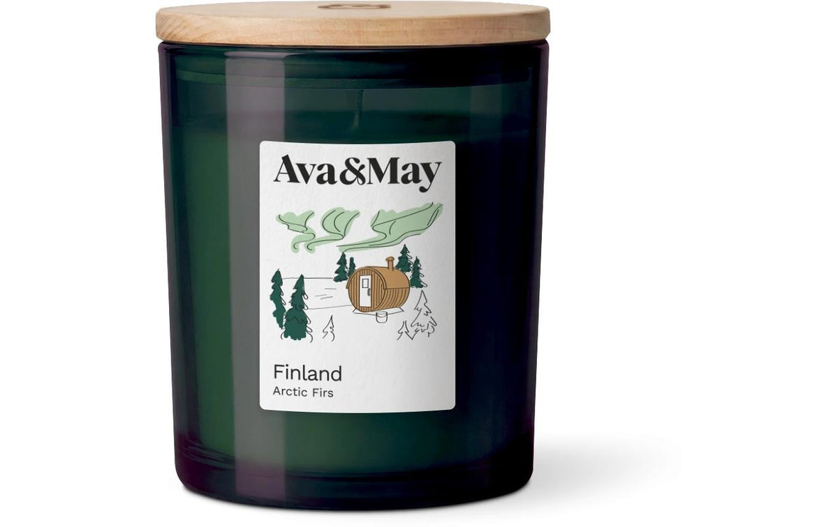 AVA & MAY Duftkerze Finnland, 220 gr Brenndauer 56h, 100% pflanzlicher Wachs