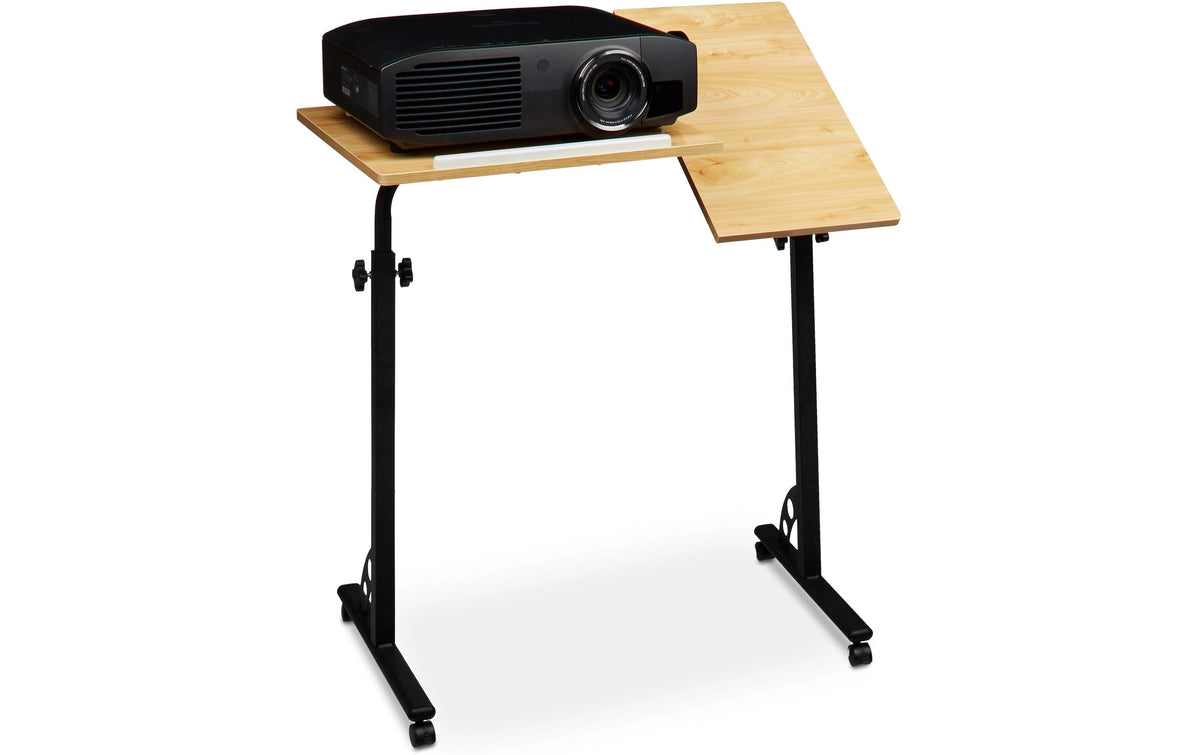 Relaxdays Laptoptisch höhenverstellbar GR Holz, hellbraun, schwarz