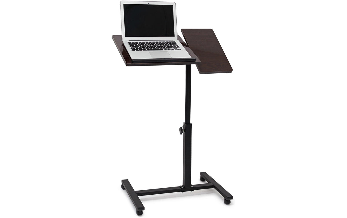Relaxdays Laptoptisch höhenverstellbar Holz, dunkelbrau, schwarz