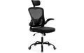 Relaxdays Bürostuhl ergonomisch schwarz, mit Kopfstütze