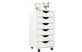 Relaxdays Rollcontainer mit 6 Schubladen weiss, 78x40x40cm (HxBxT)