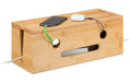 Relaxdays Kabelbox aus Bambus hellbraun, 15.5x42x16cm (HxBxT)