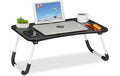 Relaxdays Laptoptisch Tablet & Getränkehalt schwarz, 26x63x40cm (HxBxT)