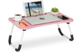 Relaxdays Laptoptisch Tablet & Getränkehalt pink, 26x63x40cm (HxBxT)