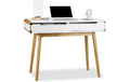 Relaxdays Schreibtisch mit Schubladen weiss, hellbraun 100x45cm (BxT)