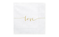 Partydeco Servietten Love Weiss Gold 33 x 33 cm Papier