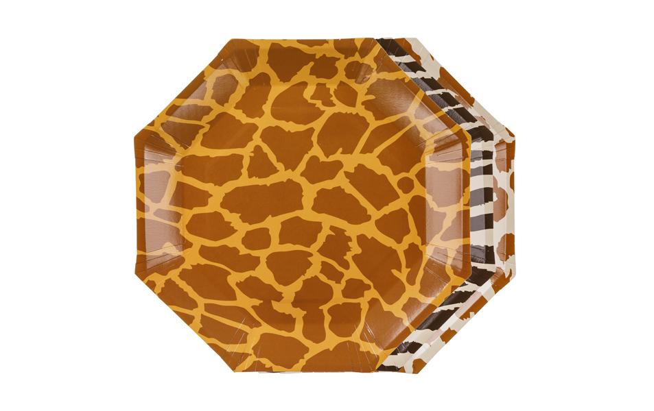 Partydeco Teller Safari Tiermuster Papier Mehrfarbig Ø 23 cm
