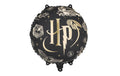 Partydeco Folienballon HP Kugel schwarz schwarz, 35 cm, inkl. Strohhalm