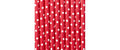 Partydeco Strohhalme gepunktet Papier Rot, 19.5 cm