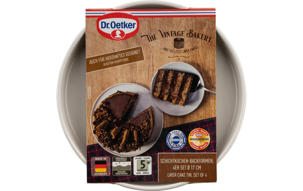 Dr. Oetker  Schichtkuchenbackform Vintage 4 Stück, 17x3cm