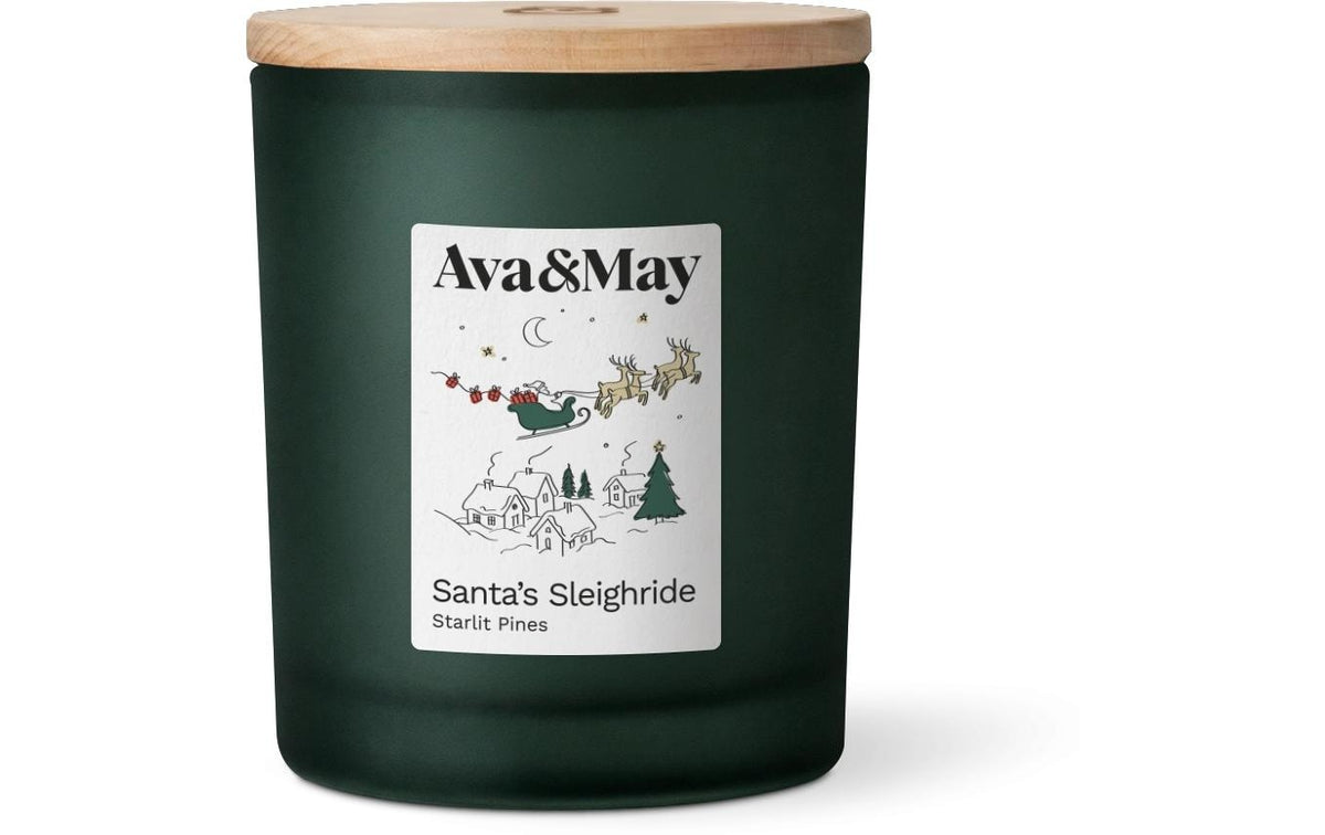 AVA & MAY Duftkerze Santa's Sleighride,220g Brenndauer 56h, 100% pflanzlicher Wachs