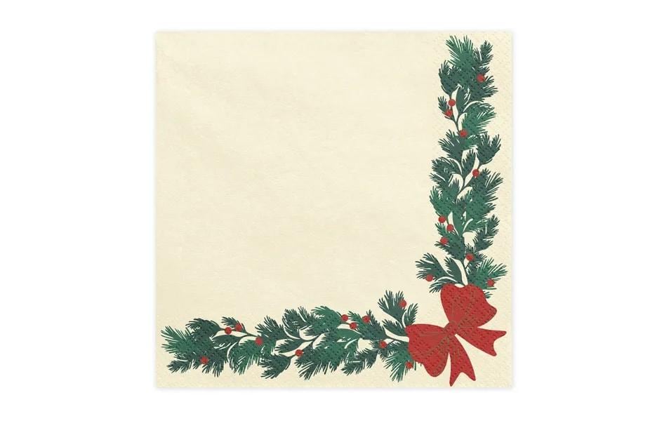 Partydeco Servietten Schleife 33x33cm Beige 20 St.