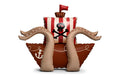 Partydeco Folienballon Piratenschiff 120 x 91 cm, 1 Stk, inkl. Strohhalm