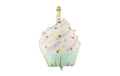 Partydeco Folienballon Cupcake 48 x 68 cm, 1 Stk, inkl. Strohhalm