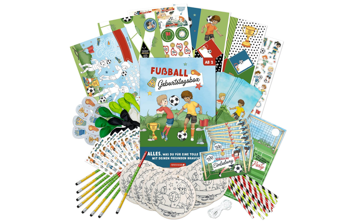 Papierdrachen Geburtstagsbox Fussball
